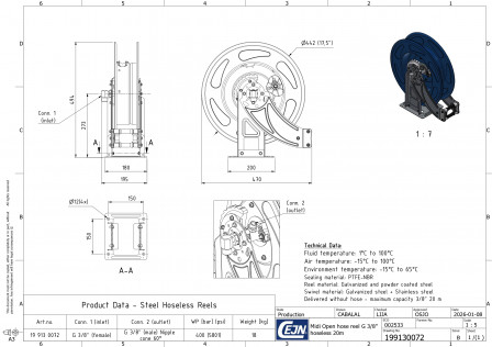 Enrouleurs de tuyaux OpenReel 913