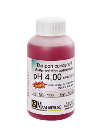Solution Tampon concentrée pH 4 Flacon 125 ml