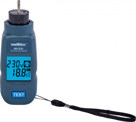 Testeur de prise électrique 2P+T avec tête rotative-test 30 mA