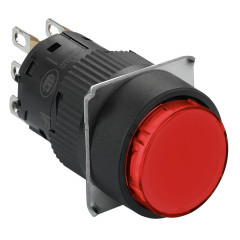 Harmony XB6 - bouton-pous. lum. - Ø16mm - à imp. affleurant - 1OF - 24V - rouge