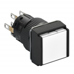 Harmony XB6 - bouton-pous. lum. - Ø16mm - à imp. affleurant - 2OF - 24V - blanc