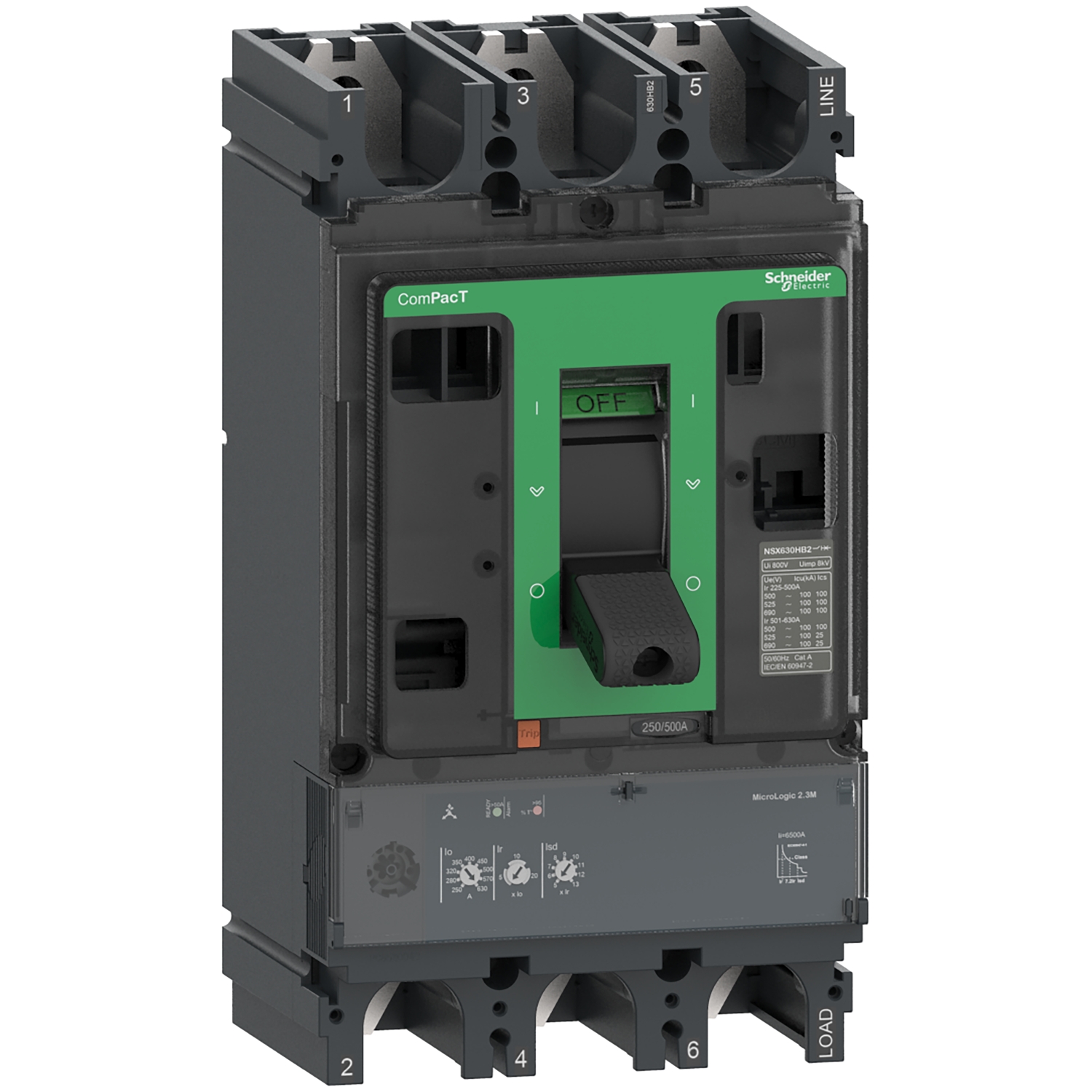 ComPacT NSX400HB2 - Disjoncteur - MicroLogic 2.3M 320A - 3P3D - 100kA - fixe