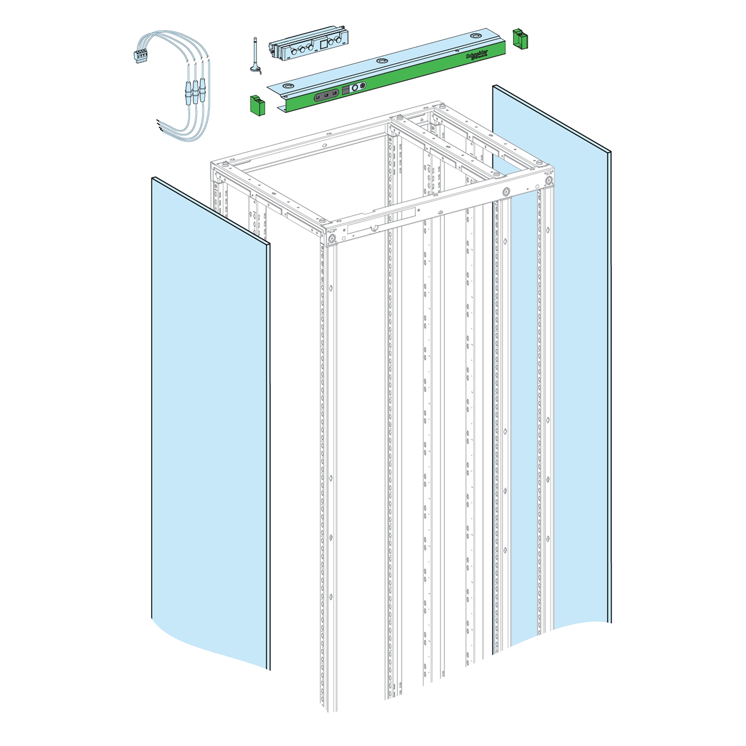 PrismaSeT P Active - Bandeau connecté + panneaux latéraux IP55 - L800/P600