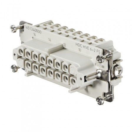 Connecteurs industriels étanches HDC HVE 6+2 FT CtH
