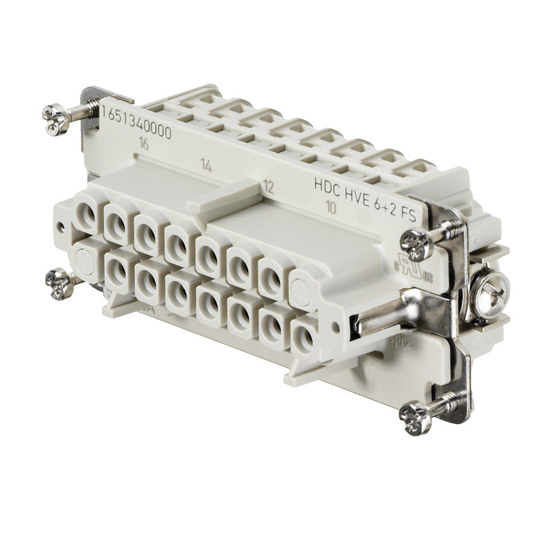 Connecteurs industriels étanches HDC HVE 6+2 FT CtH