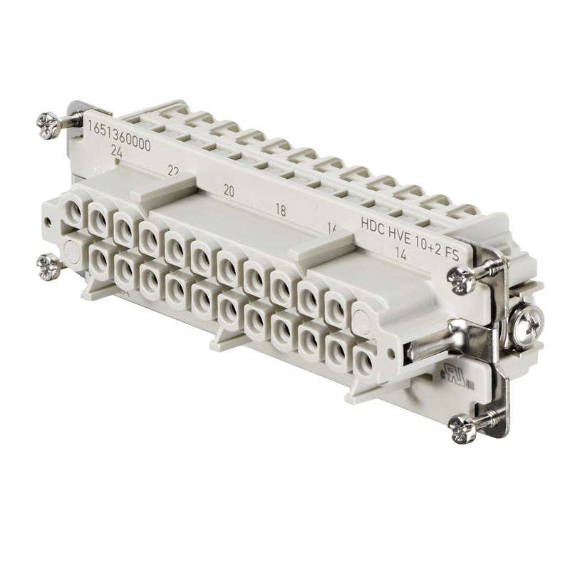 Connecteurs industriels étanches HDC HVE 10+2 FT CtH
