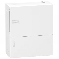 Pragma - mini coffret en saillie - 1x8 mod. - portillon opaq blanc - born. Terre