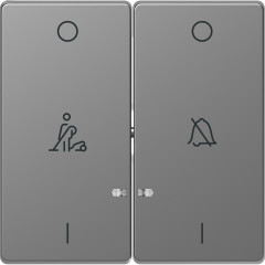 D-Life - enjoliveur pour commande double voyant et picto hotel - acier