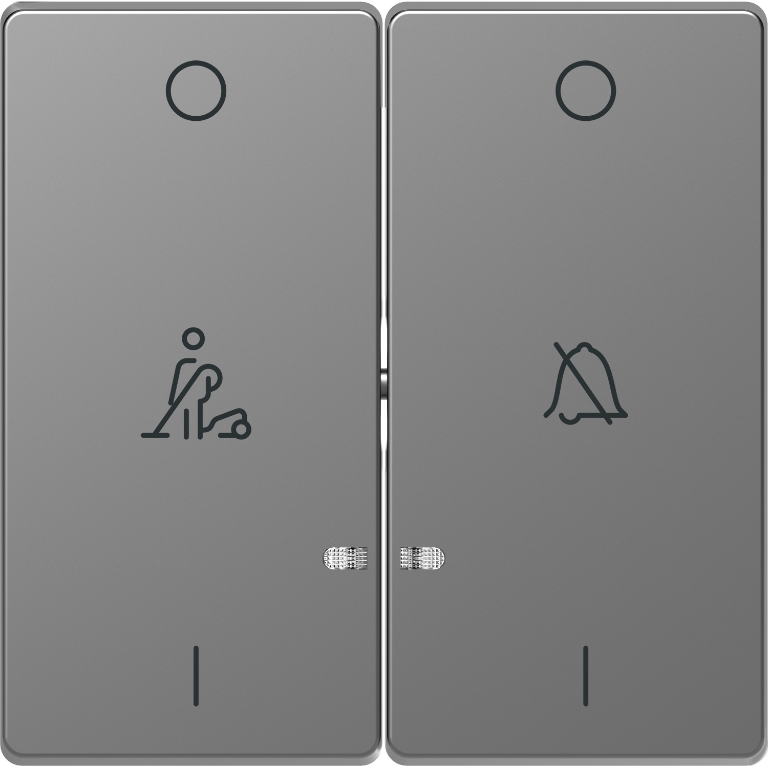 D-Life - enjoliveur pour commande double voyant et picto hotel - acier