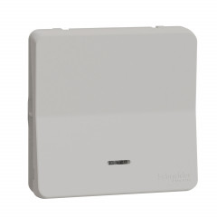 Mureva Styl - Bouton poussoir lumineux LED - composable - IP55 - IK08 - blanc