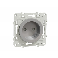 Odace - prise de courant 2P - aluminium - connexion à vis