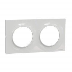 Odace Styl - plaque Gris - 2 postes horizontaux ou verticaux entraxe 71mm