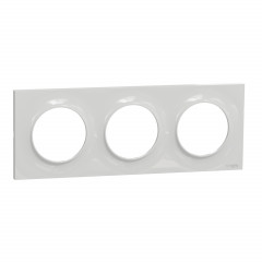 Odace Styl - plaque Gris - 3 postes horizontaux ou verticaux entraxe 71mm