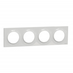 Odace Styl - plaque Gris - 4 postes horizontaux ou verticaux entraxe 71mm
