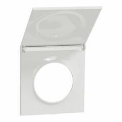 Odace Styl - Pratic - plaque blanc - avec cache intégré pour prise - 1 poste
