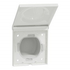 Odace Styl - Pratic - plaque blc avec cache souple translucide 1 poste IP44