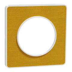 Odace Touch  - Plaque de finition Kvadrat - Ocre/ blanc - 1 poste