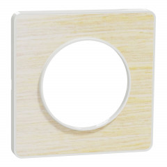 Odace Touch - plaque Bois nordique avec liseré - blanc - 1 poste