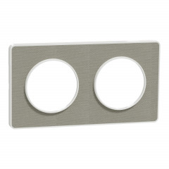 Odace Touch  - PLQ Kvadrat Perle/ blanc -2 postes horiz. ou vert. entraxe 71mm