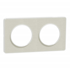 Odace Touch  - PLQ Kvadrat Craie/ blanc - 2 postes horiz. ou vert. entraxe 71mm