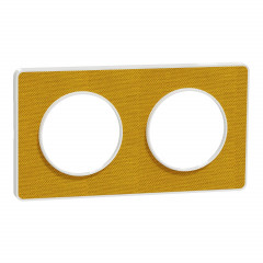 Odace Touch  - PLQ Kvadrat Ocre/ blanc - 2 postes horiz. ou vert. entraxe 71mm