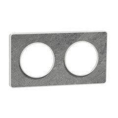 Odace Touch - plaque Pierre Galet - 2 postes horiz./vert. entraxe 71mm
