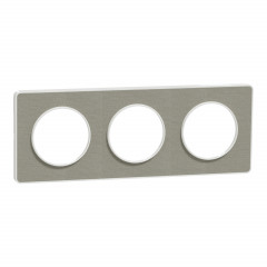 Odace Touch  - PLQ Kvadrat Perle/ blanc - 3 postes horiz. ou vert. entraxe 71mm