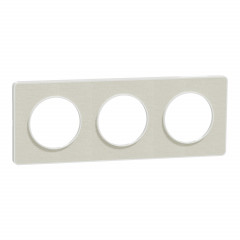 Odace Touch  - PLQ Kvadrat Craie/ blanc - 3 postes horiz. ou vert. entraxe 71mm