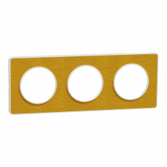 Odace Touch  - PLQ Kvadrat Ocre/ blanc - 3 postes horiz. ou vert. entraxe 71mm