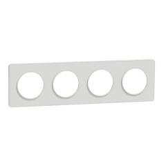 Odace Touch - plaque - blanc - 4 postes horiz. ou vert. entraxe 71mm