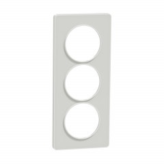Odace Touch - plaque Translucide - blanc - 3 postes verticaux entraxe 57mm