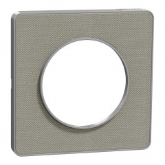 Odace Touch  - Plaque de finition Kvadrat - Perle/ alu - 1 poste