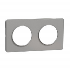 Odace Touch - plaque alu - 2 postes - horiz. ou vert. entraxe 71mm