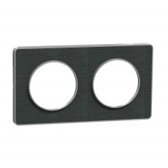 Odace Touch  - PLQ Kvadrat Ombre/ alu - 2 postes horiz. ou vert. entraxe 71mm
