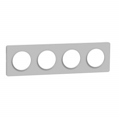 Odace Touch - plaque alu - 4 postes - horiz. ou vert. - entraxe 71mm