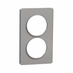 Odace Touch - plaque alu - 2 postes verticaux entraxe 57mm