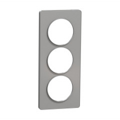 Odace Touch - plaque alu - 3 postes verticaux - entraxe 57mm