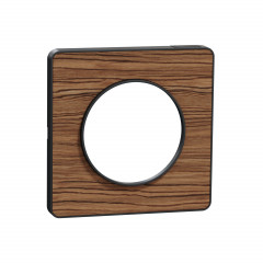 Odace Touch - plaque Bois Zebrano avec liseré anthracite - 1 poste
