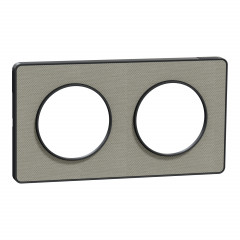 Odace Touch  - PLQ Kvadrat Perle/ anth. - 2 postes horiz. ou vert. entraxe 71mm