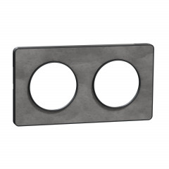 Odace Touch - plaque Ardoise avec liseré anth. 2 postes horiz/vert. entraxe 71mm