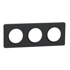 Odace Touch - plaque anthracite - 3 postes - horiz. ou vert. - entraxe 71mm
