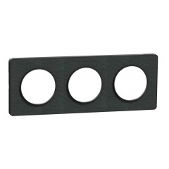 Odace Touch  - PLQ Kvadrat Ombre/ anth. - 3 postes horiz. ou vert. entraxe 71mm