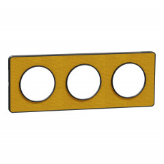 Odace Touch  - PLQ Kvadrat Ocre/ anth. - 3 postes horiz. ou vert. entraxe 71mm