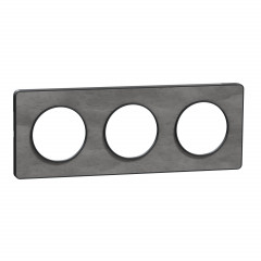 Odace Touch - plaque Ardoise avec liseré anth. 3 postes horiz/vert. entraxe 71mm