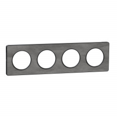 Odace Touch - plaque Ardoise avec liseré anth. 4 postes horiz/vert. entraxe 71mm