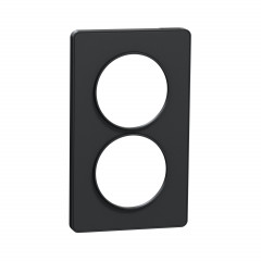 Odace Touch - plaque anthracite - 2 postes verticaux - entraxe 57mm