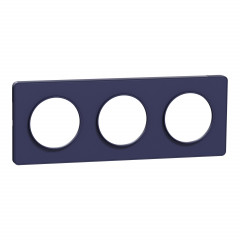 Odace Touch - plaque - cobalt 3 postes horiz. ou vert. entraxe 71mm
