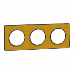 Odace Touch  - PLQ Kvadrat Ocre/Cob 3 postes horiz. ou vert. entraxe 71mm