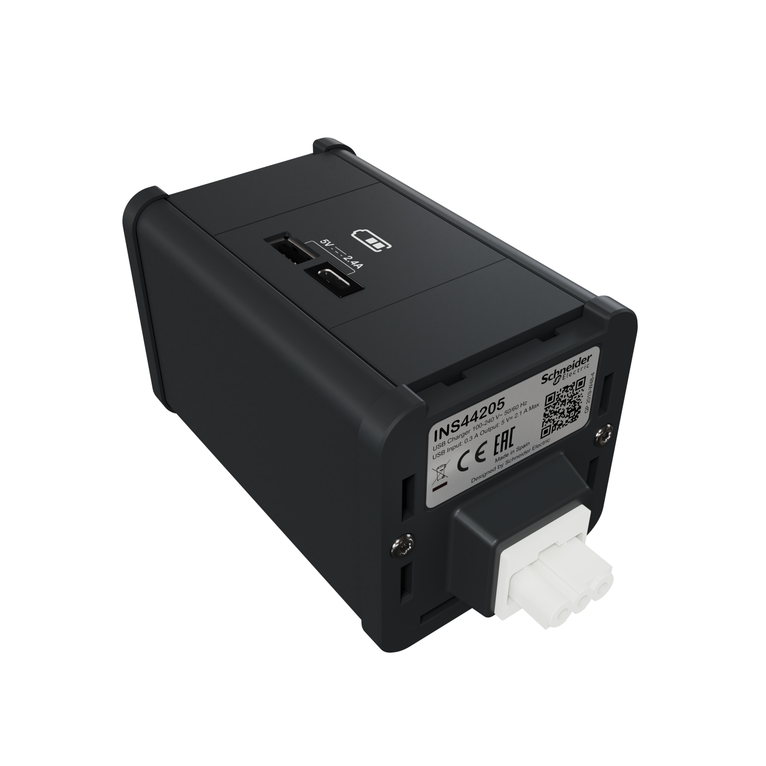 Unica System+ - nourrice précâblée M - USB A+C - anthracite