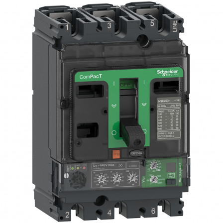 ComPacT NSX250B - Disjoncteur Vigi - MicroLogic 4.2 250A - 3P3D - 25kA - fixe